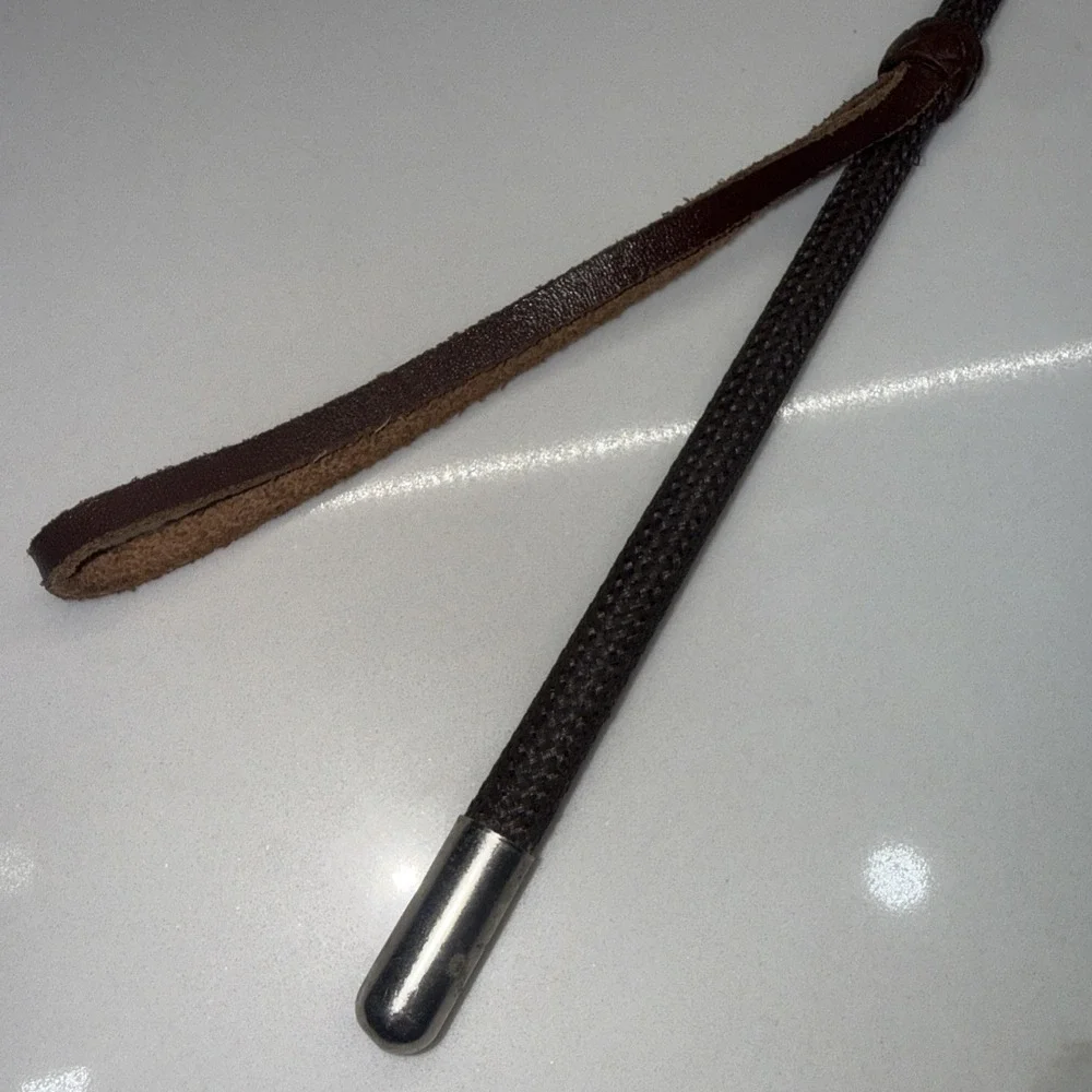 Vintage County Made In England Riding Crop Hunt Whip Leather / Braided Nylon 27